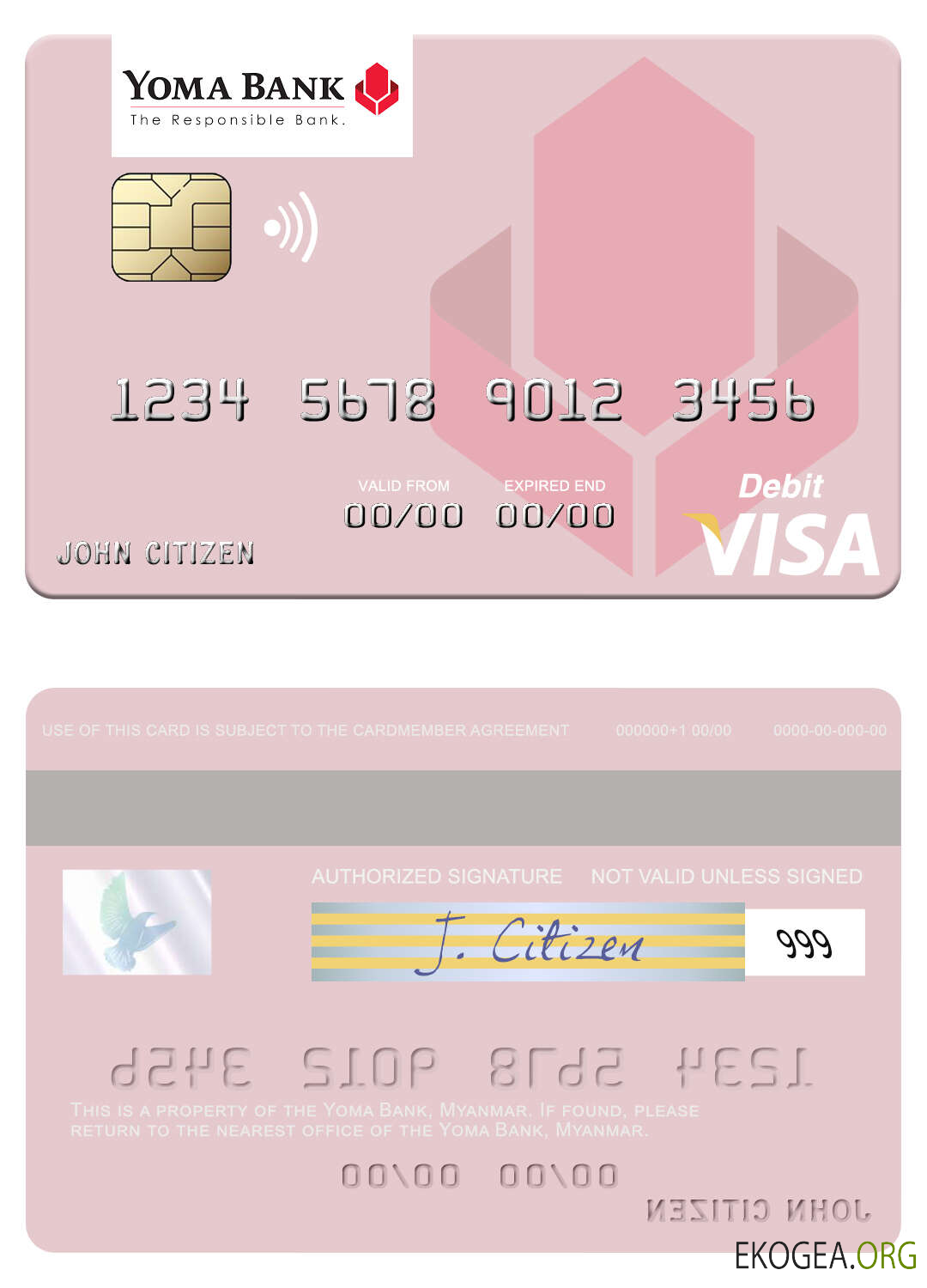 Carte de débit visa Myanmar Yoma Bank